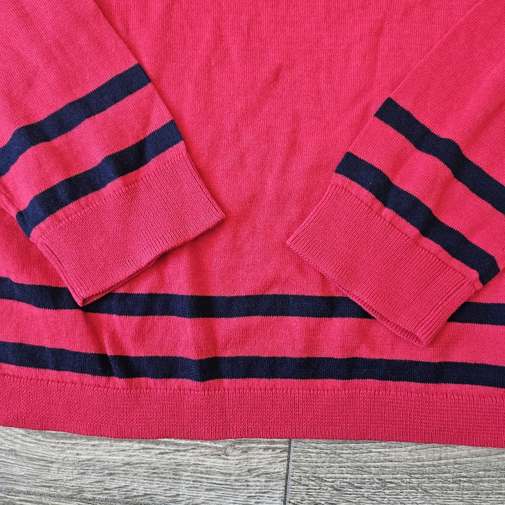 Talbots Cherry Red Argyle Pattern Lightweight Kni… - image 6